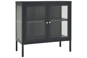 Skjenk antrasitt 70x35x70 cm stål og glass - Antrasittgrå - Oppbevaring - Oppbevaringsmøbler - Sideboard & skjenker