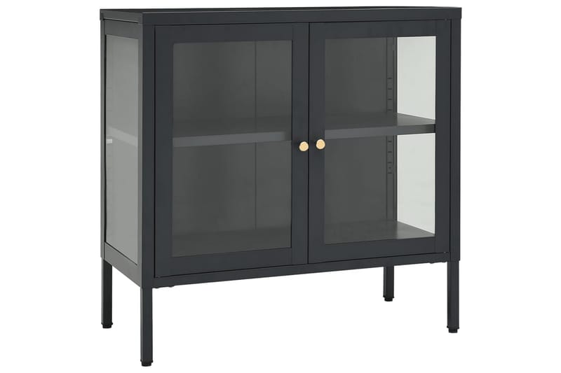 Skjenk antrasitt 70x35x70 cm stål og glass - Antrasittgrå - Sideboard & skjenker