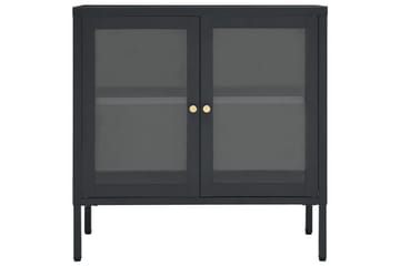 Skjenk antrasitt 70x35x70 cm stål og glass - Antrasittgrå - Oppbevaring - Oppbevaringsmøbler - Sideboard & skjenker