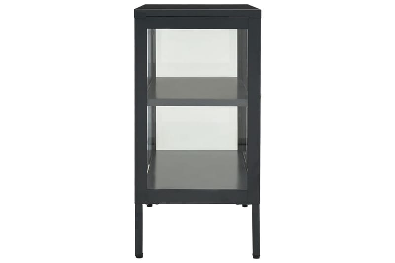 Skjenk antrasitt 70x35x70 cm stål og glass - Antrasittgrå - Oppbevaring - Oppbevaringsmøbler - Sideboard & skjenker