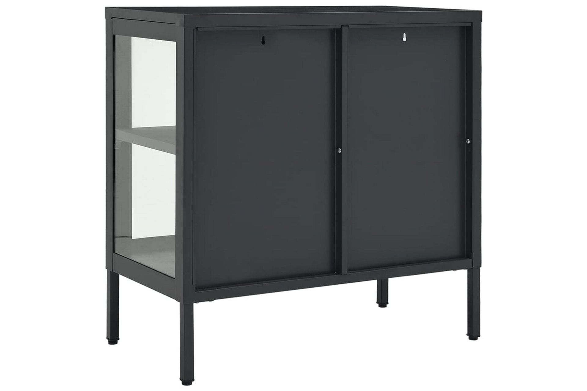 Skjenk antrasitt 70x35x70 cm stål og glass - Antrasittgrå - Oppbevaring - Oppbevaringsmøbler - Sideboard & skjenker