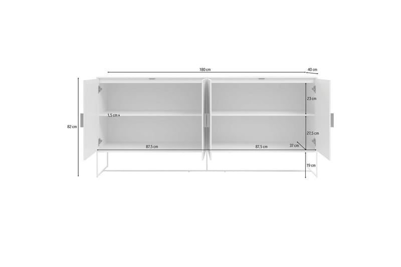 Skjenk Asia Hvit - Hvit - Oppbevaring - Oppbevaringsmøbler - Sideboard & skjenker