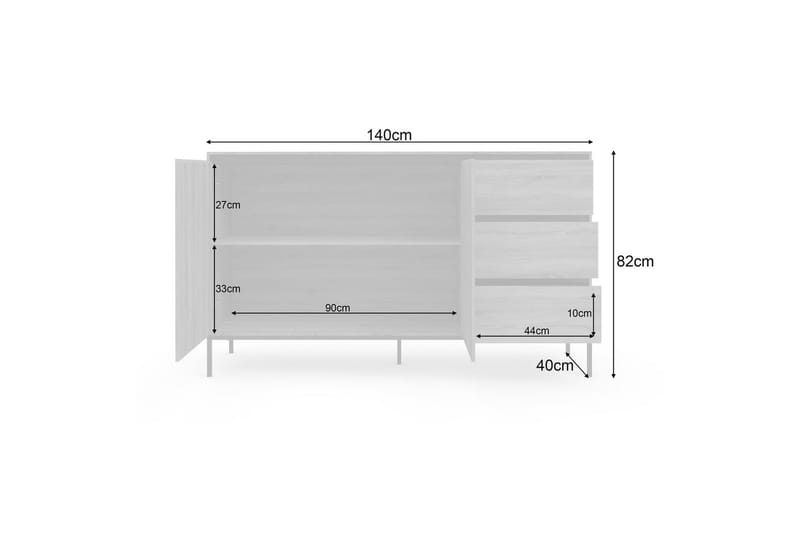 Skjenk Bari 140x40x82 cm - 140x40x82 cm - Oppbevaring - Oppbevaringsmøbler - Sideboard & skjenker