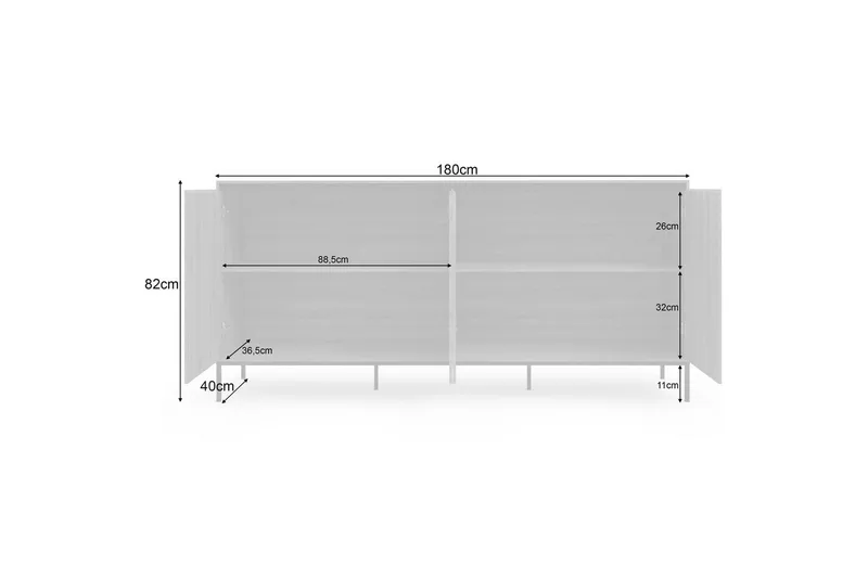 Skjenk Bari 175x40x82 cm - 175x40x82 cm - Oppbevaring - Oppbevaringsmøbler - Sideboard & skjenker