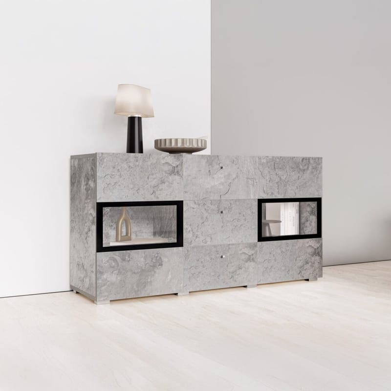 Skjenk Baros 2 Dører med 3 Skuffer - Betonglys - Oppbevaring - Oppbevaringsmøbler - Sideboard & skjenker