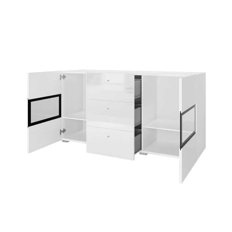 Skjenk Baros 2 Dører med 3 Skuffer - Hvit Laminat - Oppbevaring - Oppbevaringsmøbler - Sideboard & skjenker