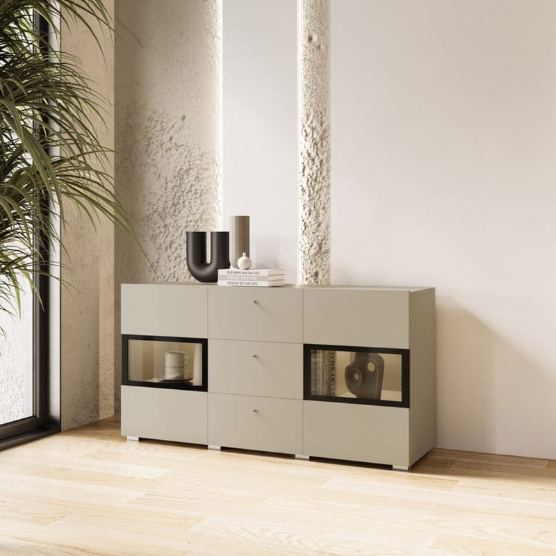 Skjenk Baros 2 Dører med 3 Skuffer - Lys beige - Oppbevaring - Oppbevaringsmøbler - Sideboard & skjenker
