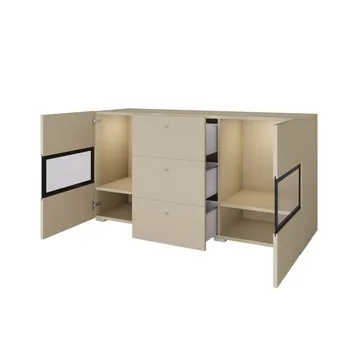 Skjenk Baros 2 Dører med 3 Skuffer - Lys beige - Oppbevaring - Oppbevaringsmøbler - Sideboard & skjenker