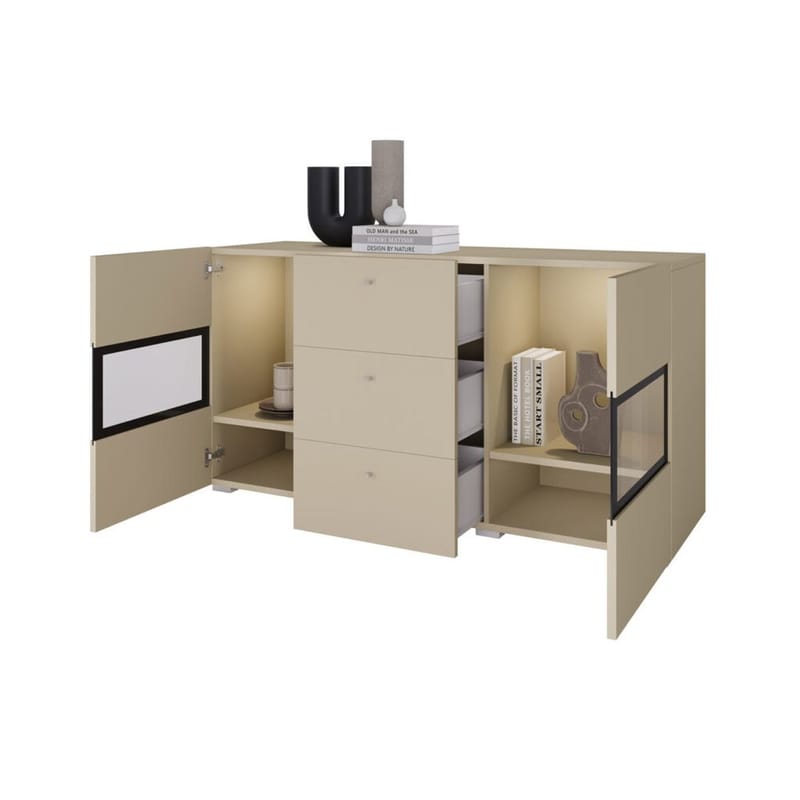 Skjenk Baros 2 Dører med 3 Skuffer - Lys beige - Oppbevaring - Oppbevaringsmøbler - Sideboard & skjenker