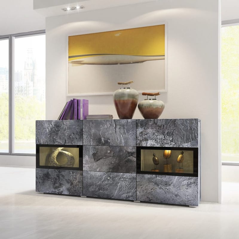 Skjenk Baros 2 Dører med 3 Skuffer - Skifer - Oppbevaring - Oppbevaringsmøbler - Sideboard & skjenker