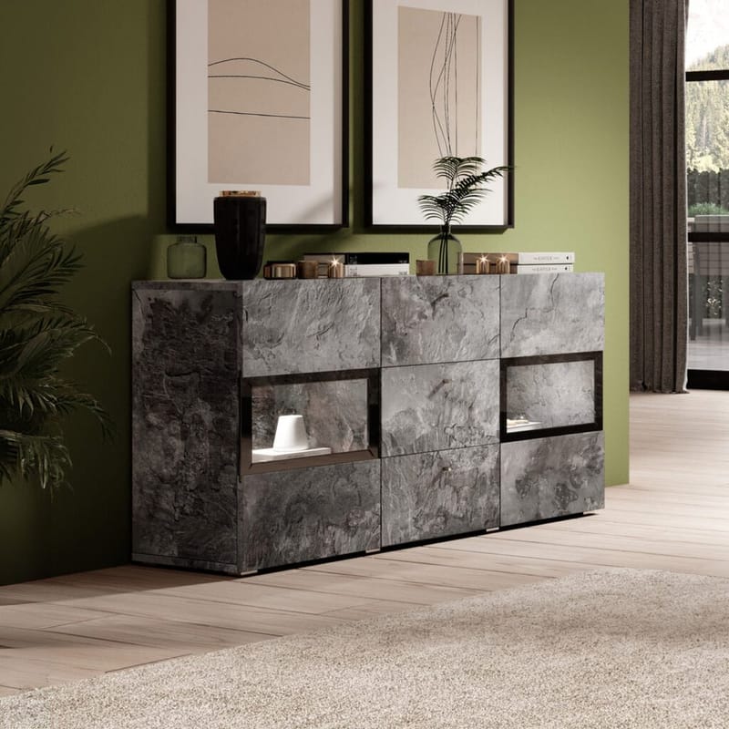 Skjenk Baros 2 Dører med 3 Skuffer - Skifer - Oppbevaring - Oppbevaringsmøbler - Sideboard & skjenker