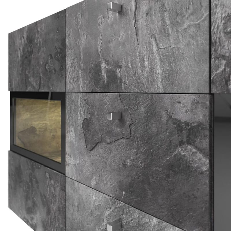 Skjenk Baros 2 Dører med 3 Skuffer - Skifer - Oppbevaring - Oppbevaringsmøbler - Sideboard & skjenker