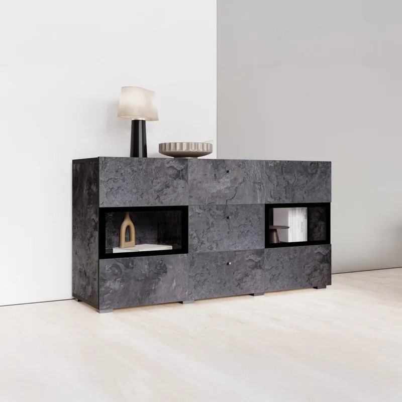 Skjenk Baros 2 Dører med 3 Skuffer - Skifer - Oppbevaring - Oppbevaringsmøbler - Sideboard & skjenker