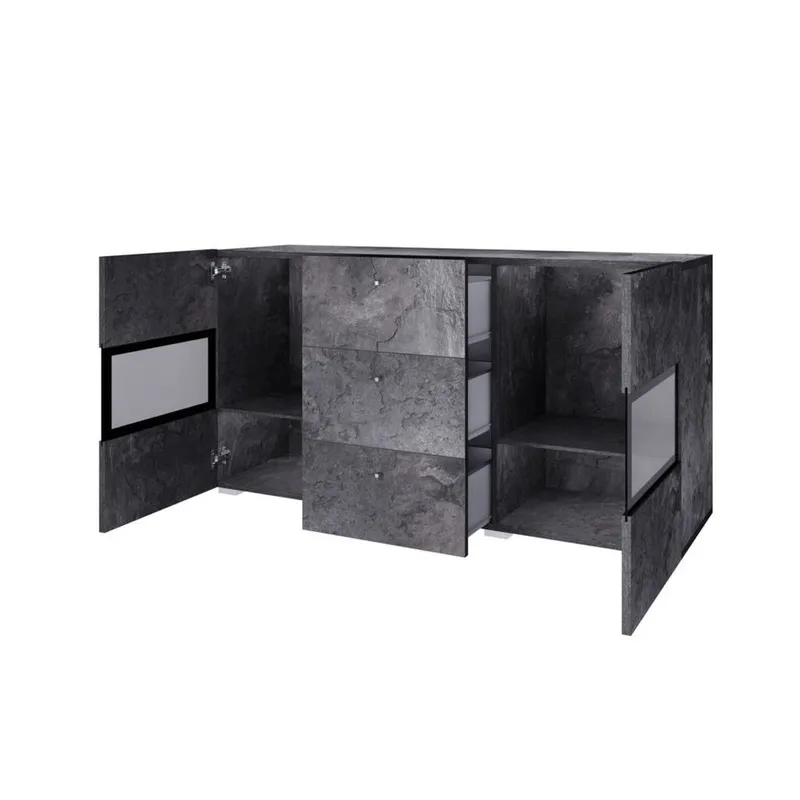 Skjenk Baros 2 Dører med 3 Skuffer - Skifer - Oppbevaring - Oppbevaringsmøbler - Sideboard & skjenker