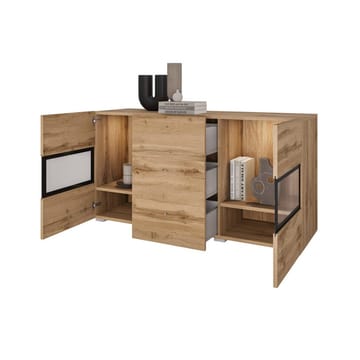 Skjenk Baros 2 Dører med 3 Skuffer - Wotan eik - Oppbevaring - Oppbevaringsmøbler - Sideboard & skjenker