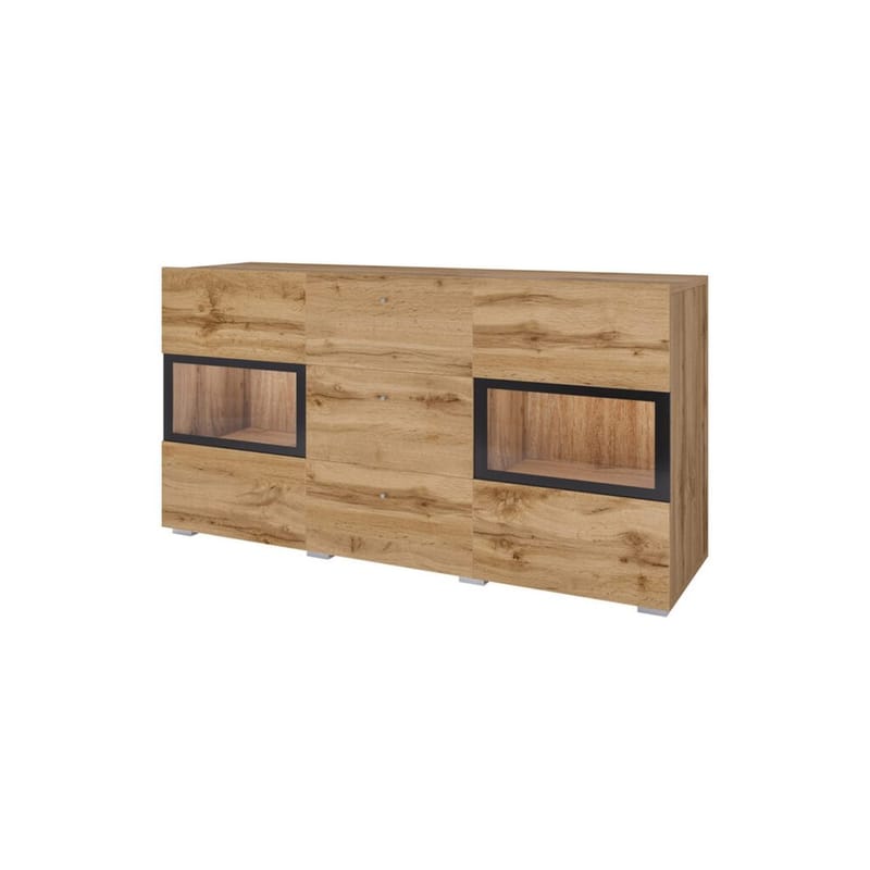 Skjenk Baros 2 Dører med 3 Skuffer - Wotan eik - Oppbevaring - Oppbevaringsmøbler - Sideboard & skjenker