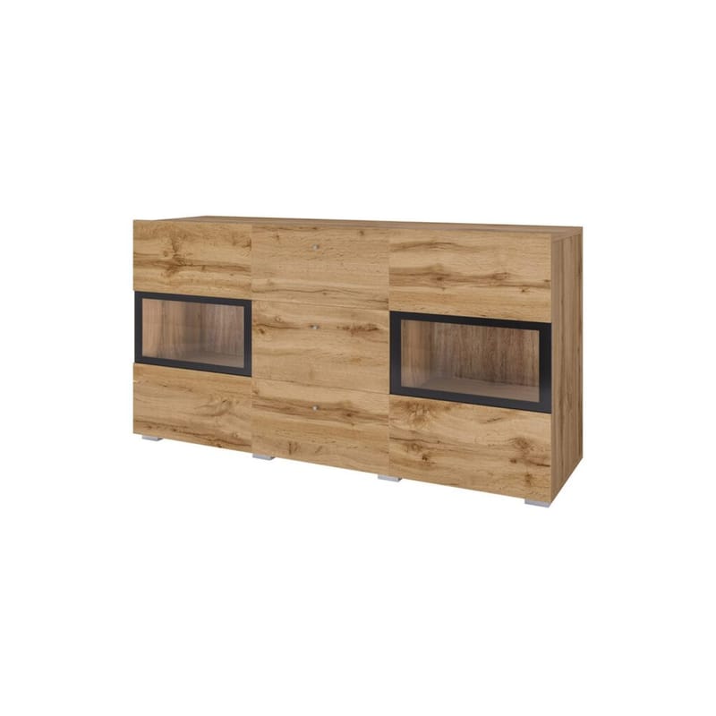 Skjenk Baros 2 Dører med 3 Skuffer - Wotan eik - Oppbevaring - Oppbevaringsmøbler - Sideboard & skjenker