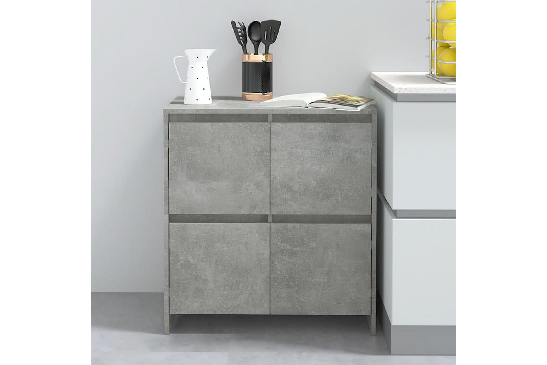 Skjenk betonggrå 70x41x75 cm sponplate - Grå - Oppbevaring - Oppbevaringsmøbler - Sideboard & skjenker