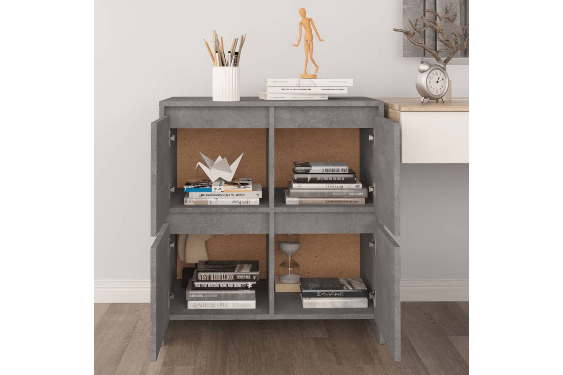 Skjenk betonggrå 70x41x75 cm sponplate - Grå - Oppbevaring - Oppbevaringsmøbler - Sideboard & skjenker