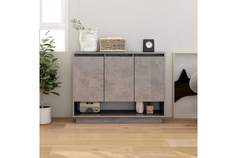 Skjenk betonggrå 97x31x75 cm sponplate - Grå - Oppbevaring - Oppbevaringsmøbler - Sideboard & skjenker