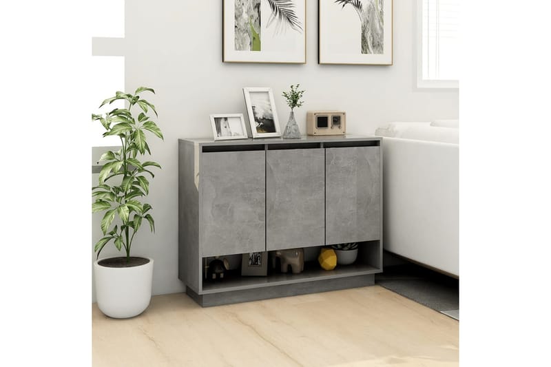 Skjenk betonggrå 97x31x75 cm sponplate - Grå - Oppbevaring - Oppbevaringsmøbler - Sideboard & skjenker