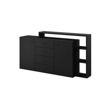 Skjenk Bota 2 Dører med 4 Skuffer - Black Supermatt - Oppbevaring - Oppbevaringsmøbler - Sideboard & skjenker