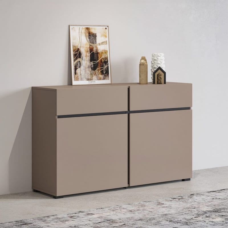 Skjenk Cross 2 Dører med 2 Skuffer - Congo - Svart - Oppbevaring - Oppbevaringsmøbler - Sideboard & skjenker