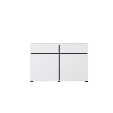 Skjenk Cross 2 dører med 2 skuffer - Hvit - Svart - Oppbevaring - Oppbevaringsmøbler - Sideboard & skjenker