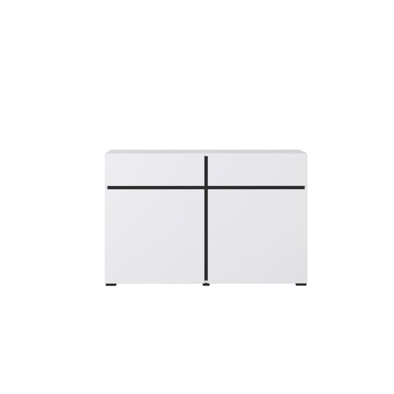 Skjenk Cross 2 dører med 2 skuffer - Hvit - Svart - Oppbevaring - Oppbevaringsmøbler - Sideboard & skjenker