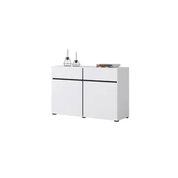 Skjenk Cross 2 dører med 2 skuffer - Hvit - Svart - Oppbevaring - Oppbevaringsmøbler - Sideboard & skjenker