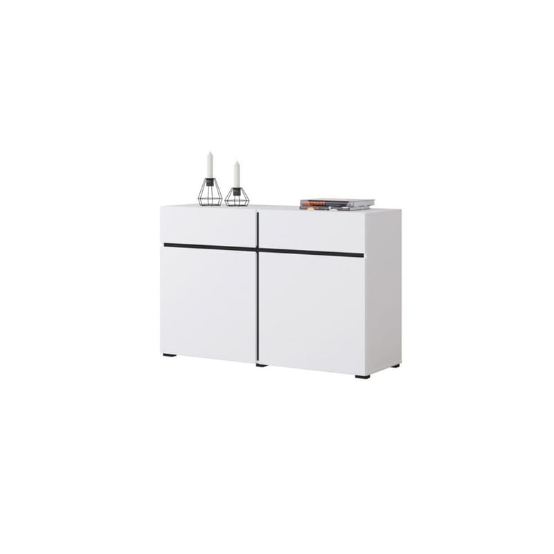 Skjenk Cross 2 dører med 2 skuffer - Hvit - Svart - Oppbevaring - Oppbevaringsmøbler - Sideboard & skjenker