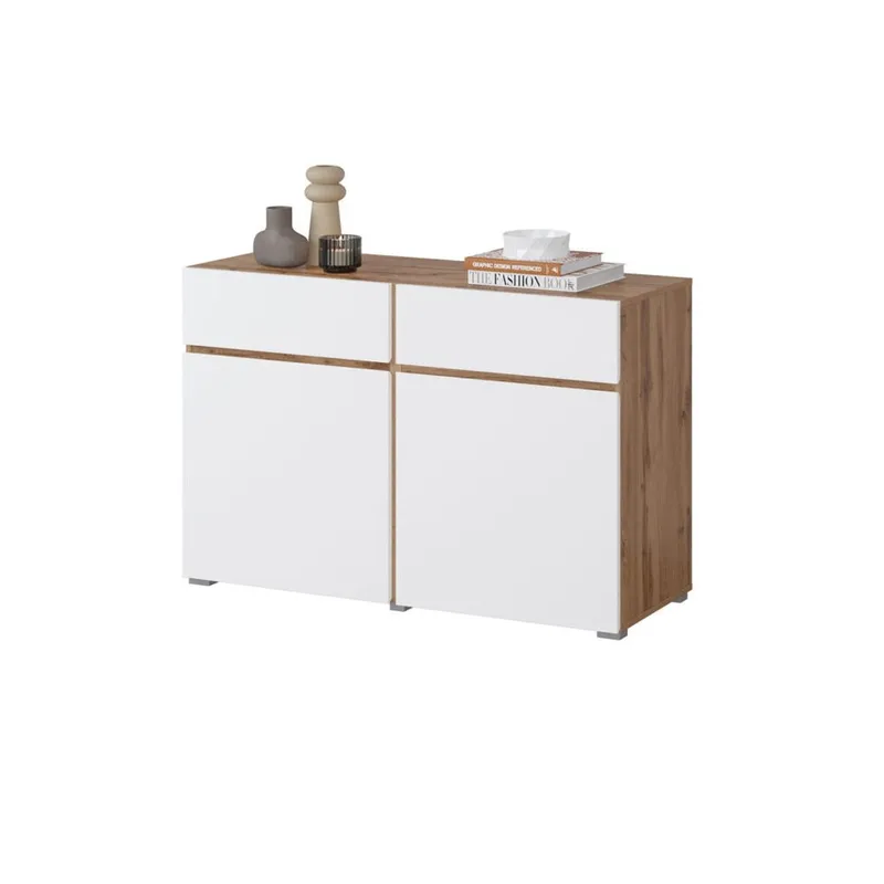 Skjenk Cross 2 Dører med 2 Skuffer - Hvit - Oppbevaring - Oppbevaringsmøbler - Sideboard & skjenker