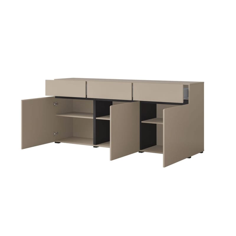 Skjenk Cross 3 Dører med 3 Skuffer - Congo - Svart - Oppbevaring - Oppbevaringsmøbler - Sideboard & skjenker