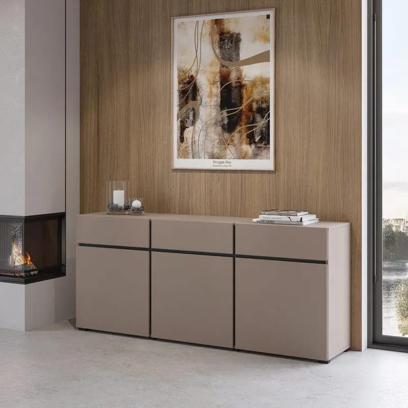 Skjenk Cross 3 Dører med 3 Skuffer - Congo - Svart - Oppbevaring - Oppbevaringsmøbler - Sideboard & skjenker