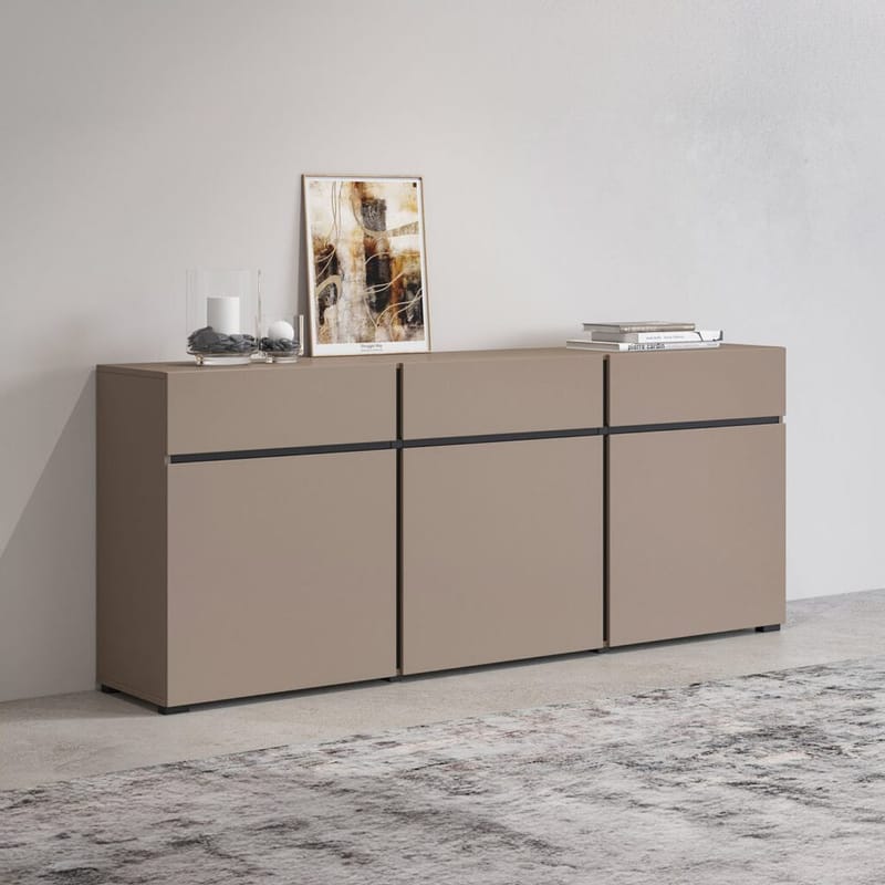 Skjenk Cross 3 Dører med 3 Skuffer - Congo - Svart - Oppbevaring - Oppbevaringsmøbler - Sideboard & skjenker