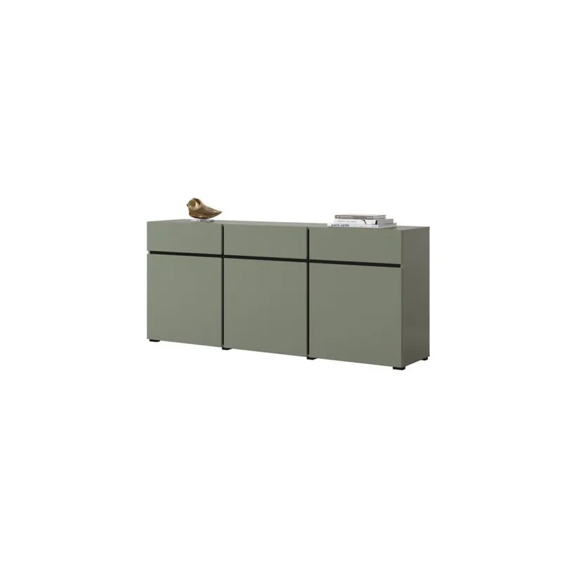 Skjenk Cross 3 Dører med 3 Skuffer - Grønn - Svart - Oppbevaring - Oppbevaringsmøbler - Sideboard & skjenker