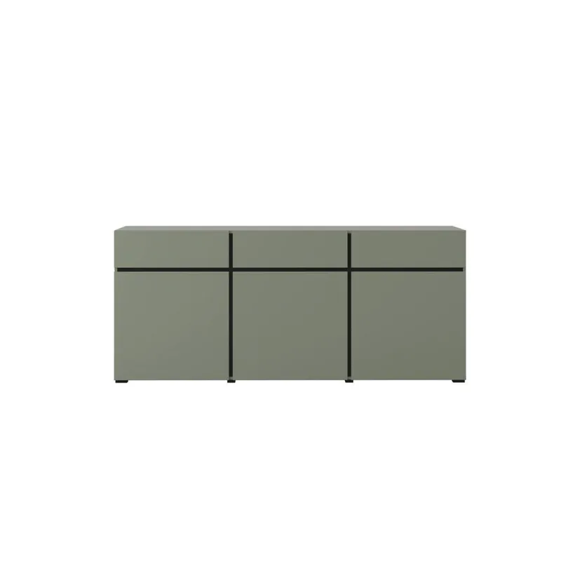 Skjenk Cross 3 Dører med 3 Skuffer - Grønn - Svart - Oppbevaring - Oppbevaringsmøbler - Sideboard & skjenker