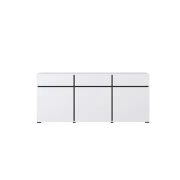 Skjenk Cross 3 Dører med 3 Skuffer - Hvit - Svart - Oppbevaring - Oppbevaringsmøbler - Sideboard & skjenker