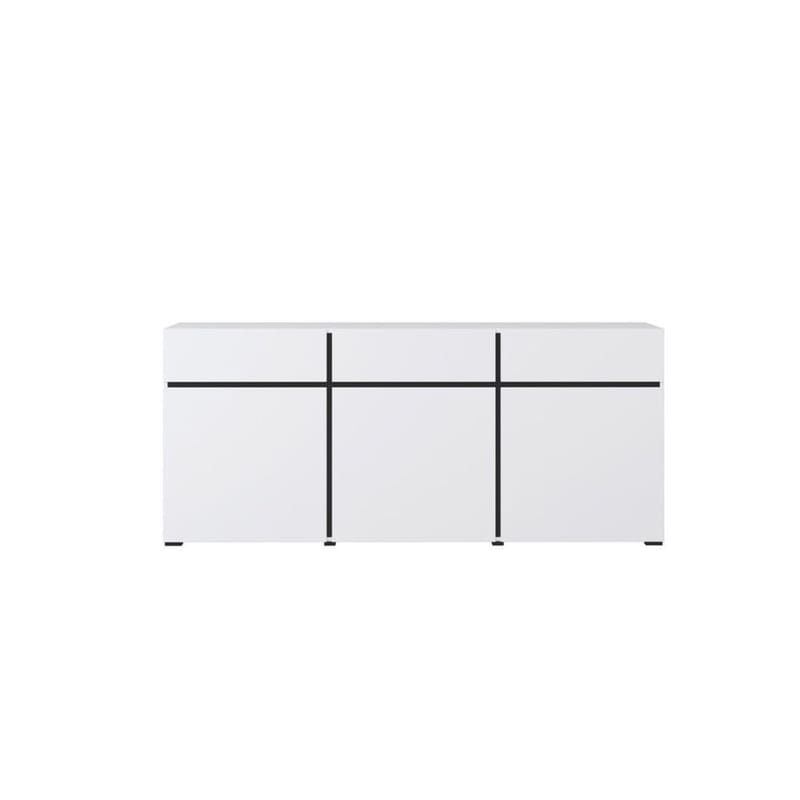 Skjenk Cross 3 Dører med 3 Skuffer - Hvit - Svart - Oppbevaring - Oppbevaringsmøbler - Sideboard & skjenker