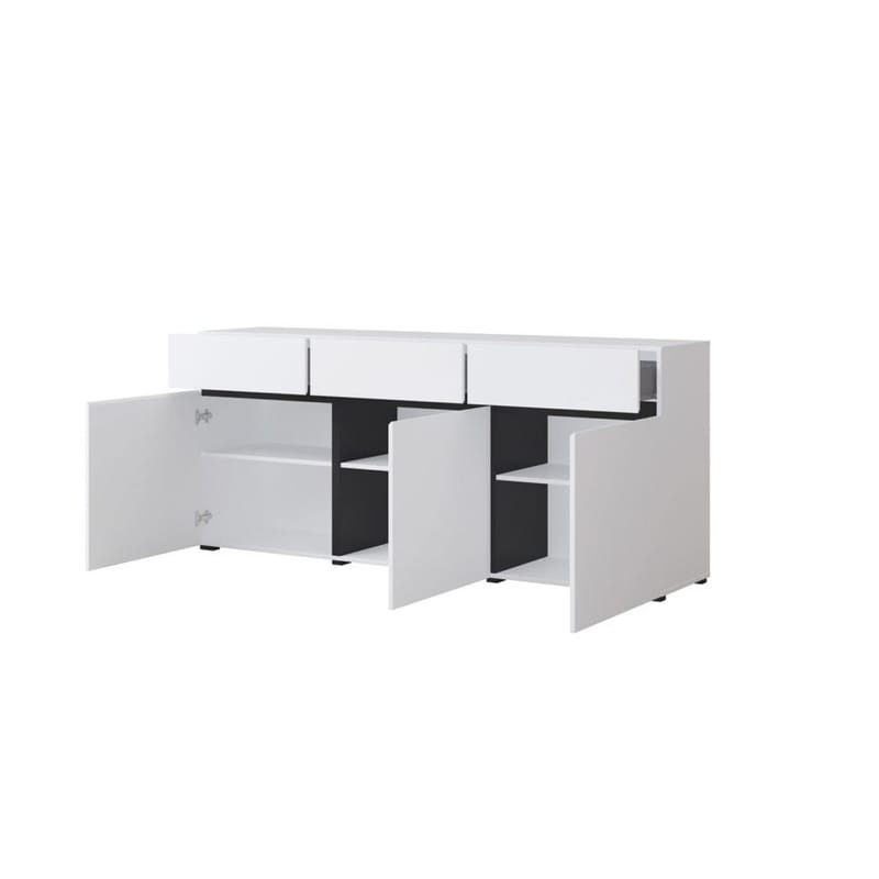 Skjenk Cross 3 Dører med 3 Skuffer - Hvit - Svart - Oppbevaring - Oppbevaringsmøbler - Sideboard & skjenker