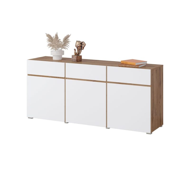 Skjenk Cross 3 Dører med 3 Skuffer - Hvit - Oppbevaring - Oppbevaringsmøbler - Sideboard & skjenker