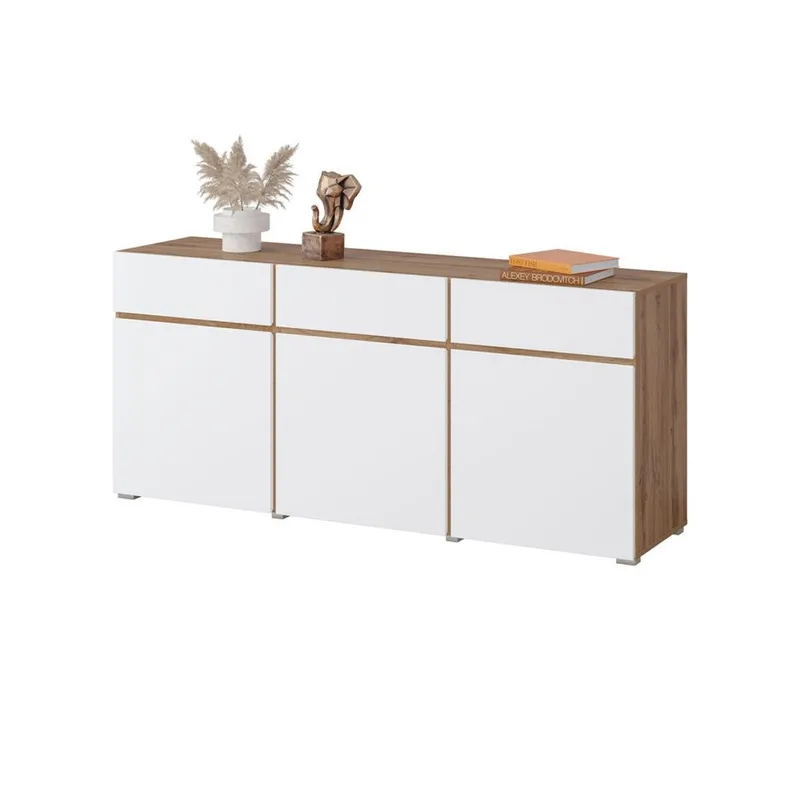 Skjenk Cross 3 Dører med 3 Skuffer - Hvit - Oppbevaring - Oppbevaringsmøbler - Sideboard & skjenker