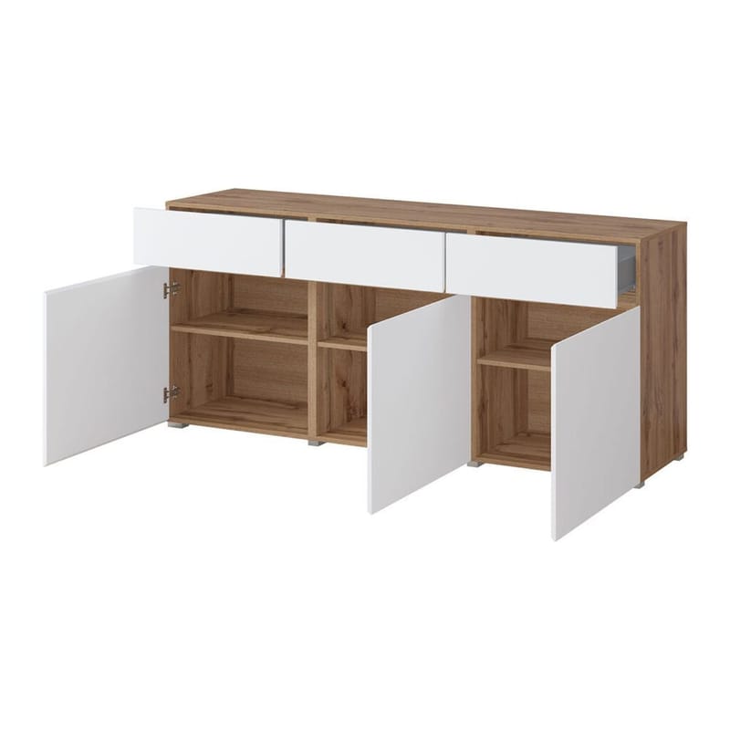 Skjenk Cross 3 Dører med 3 Skuffer - Hvit - Oppbevaring - Oppbevaringsmøbler - Sideboard & skjenker