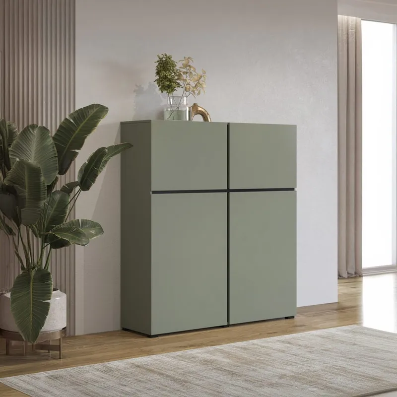 Skjenk Cross 4 Dører - Grønn - Svart - Oppbevaring - Oppbevaringsmøbler - Sideboard & skjenker