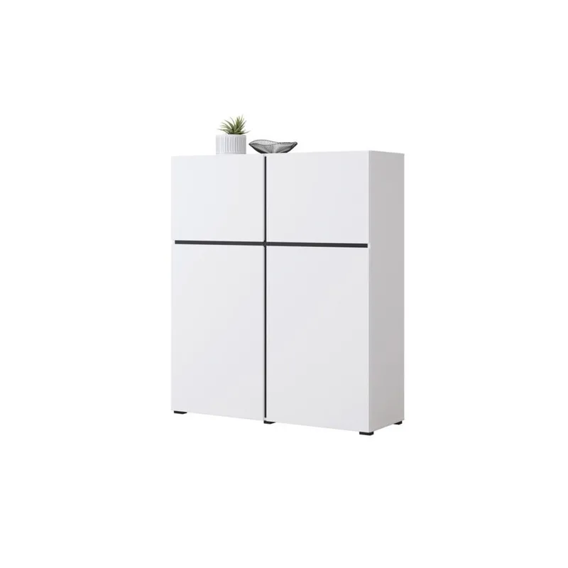 Skjenk Cross 4 Dører - Hvit - Svart - Oppbevaring - Oppbevaringsmøbler - Sideboard & skjenker