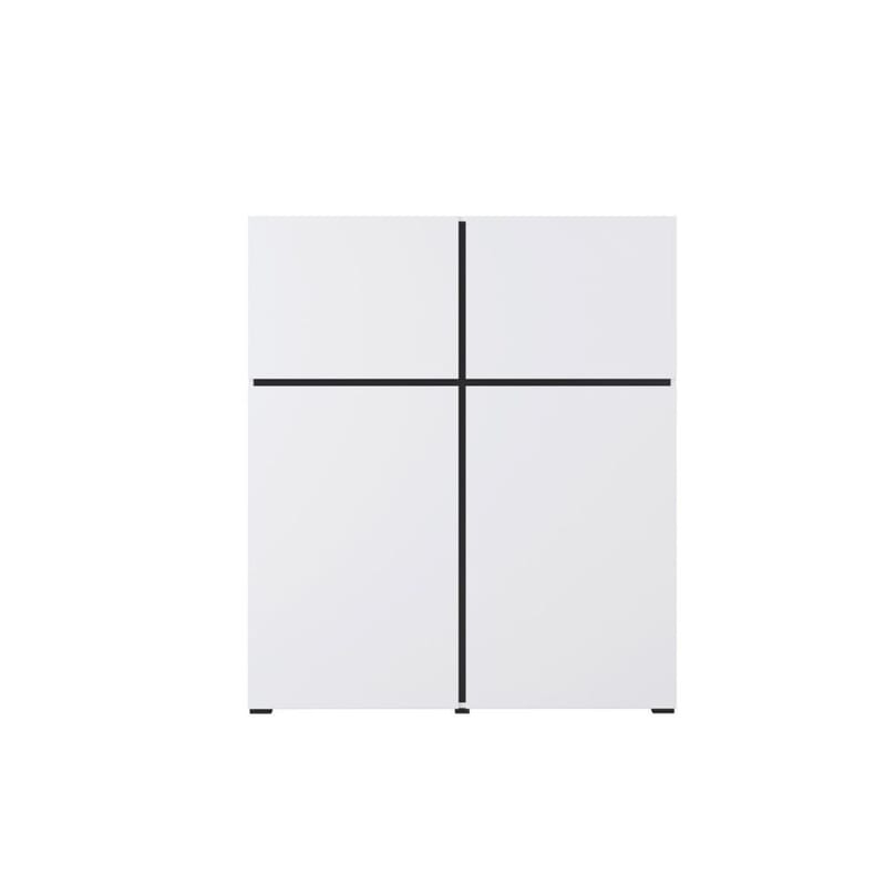 Skjenk Cross 4 Dører - Hvit - Svart - Oppbevaring - Oppbevaringsmøbler - Sideboard & skjenker