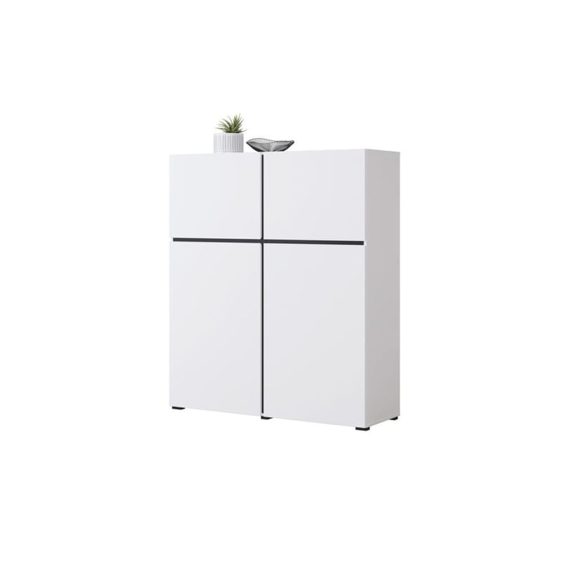 Skjenk Cross 4 Dører - Hvit - Svart - Oppbevaring - Oppbevaringsmøbler - Sideboard & skjenker