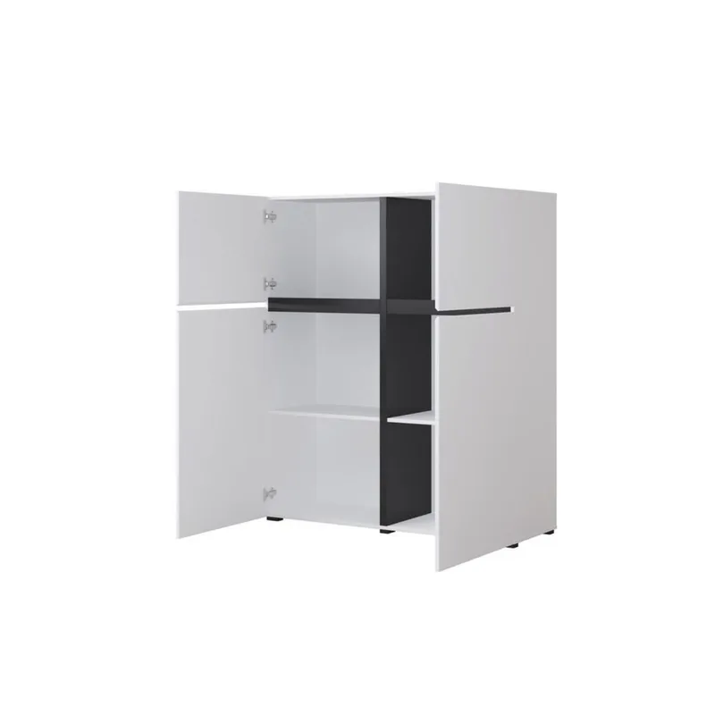 Skjenk Cross 4 Dører - Hvit - Svart - Oppbevaring - Oppbevaringsmøbler - Sideboard & skjenker