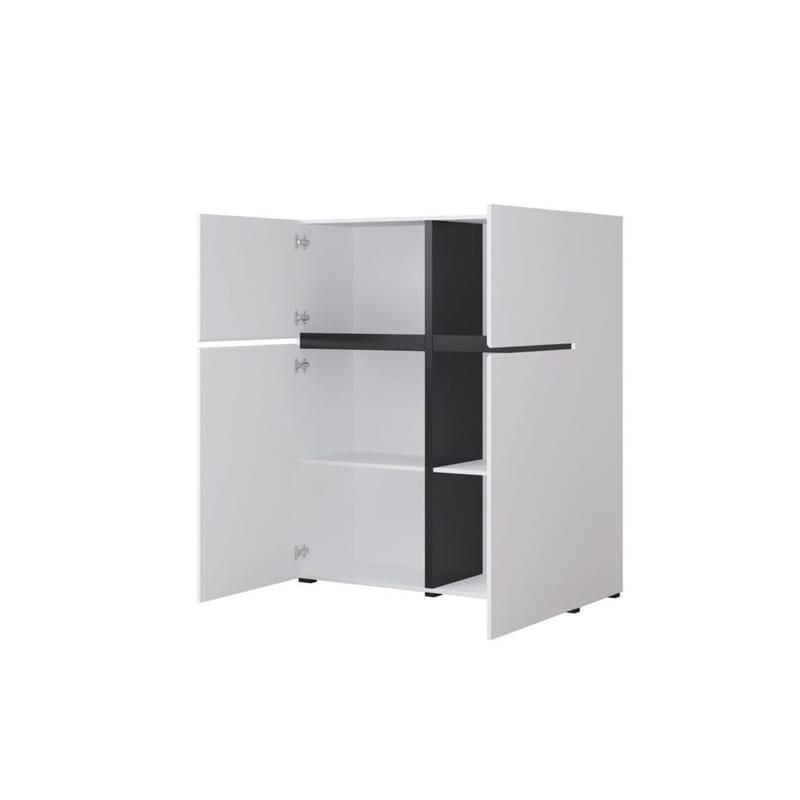 Skjenk Cross 4 Dører - Hvit - Svart - Oppbevaring - Oppbevaringsmøbler - Sideboard & skjenker