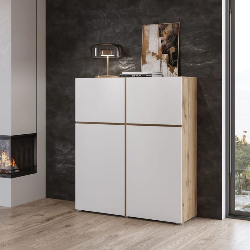 Skjenk Cross 4 Dører - Hvit - Oppbevaring - Oppbevaringsmøbler - Sideboard & skjenker